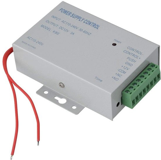 Sistema di controllo di accesso - Alimentazione stabile - Scatola metallica - Sicurezza - AC 110V-240V a DC 12V - Adatto per il controllo di slot e RFID-ID lettura...