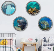 Decorazione per Parete 3D - Oceano - Animali Marini - 4 Pezzi - 29 x 29 cm