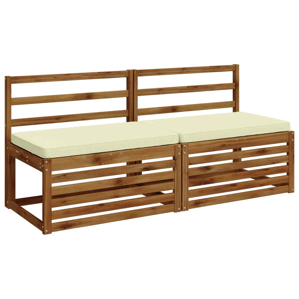 Cuscini per Panchina a 2 Pezzi VUGHT 2 pz 100% Poliestere Crema 951667