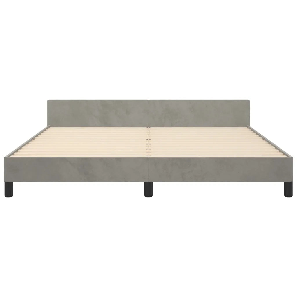 Giroletto con Testiera-Struttura Letto con testiera Grigio Chiaro 180x200 cm in Velluto 861421