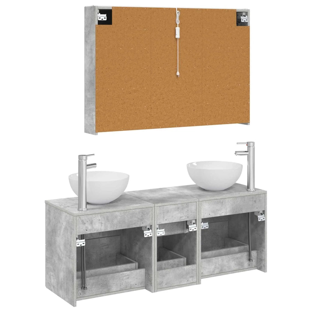 Set di mobili per il bagno 4 pcs Grigio Cemento 3406746