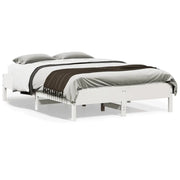 Letto senza Materasso Bianco 140x190 cm Legno Massello di Pino 842715