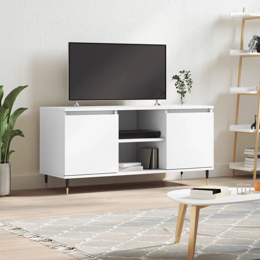 Mobile Porta TV-Mobile per TV-Credenza TV Bianco 104x35x50 cm in Legno Multistrato