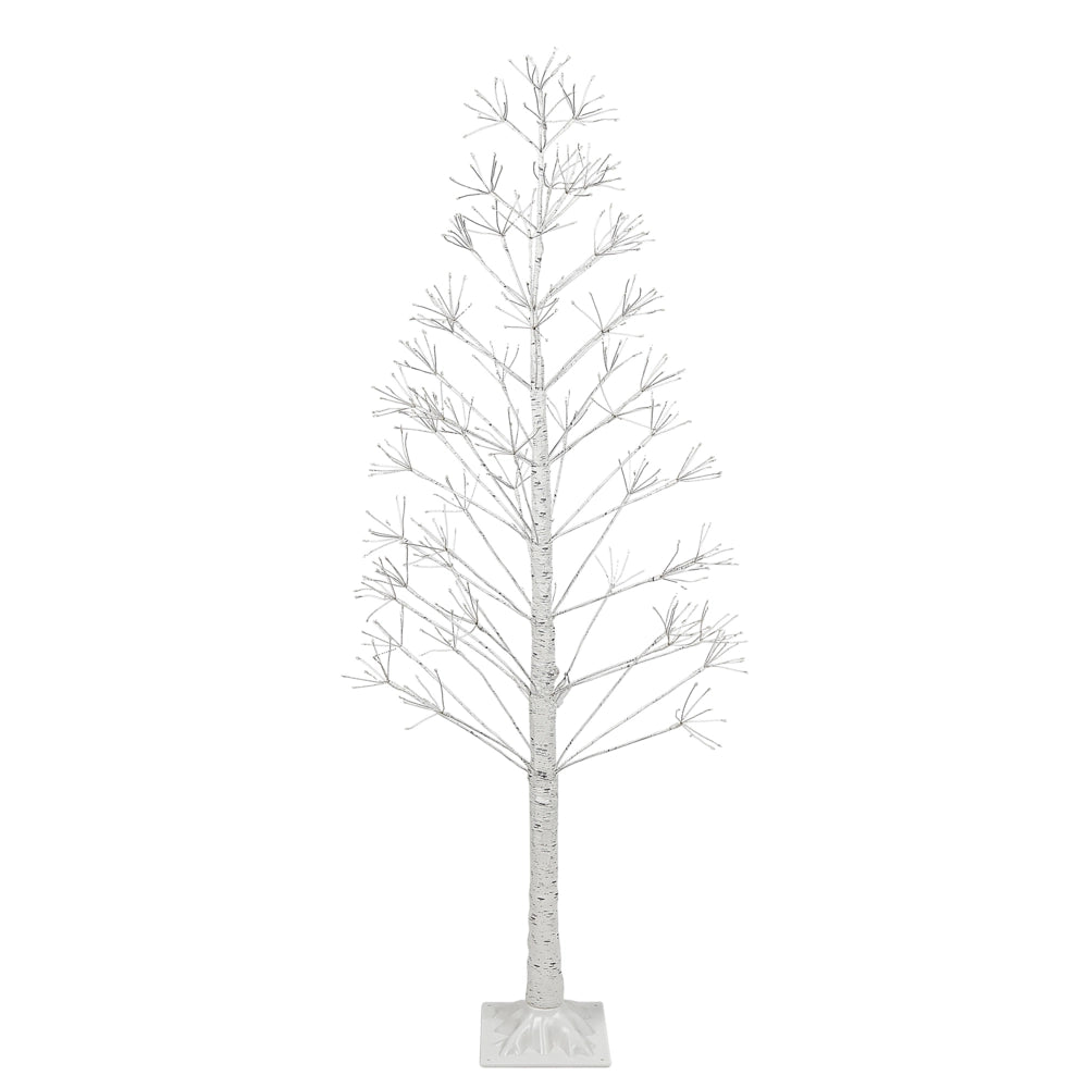 Albero di Natale Artificiale Bianco PE 180 cm Pre-Illuminato con luci LED per esterni e interni Stile Scandinavo