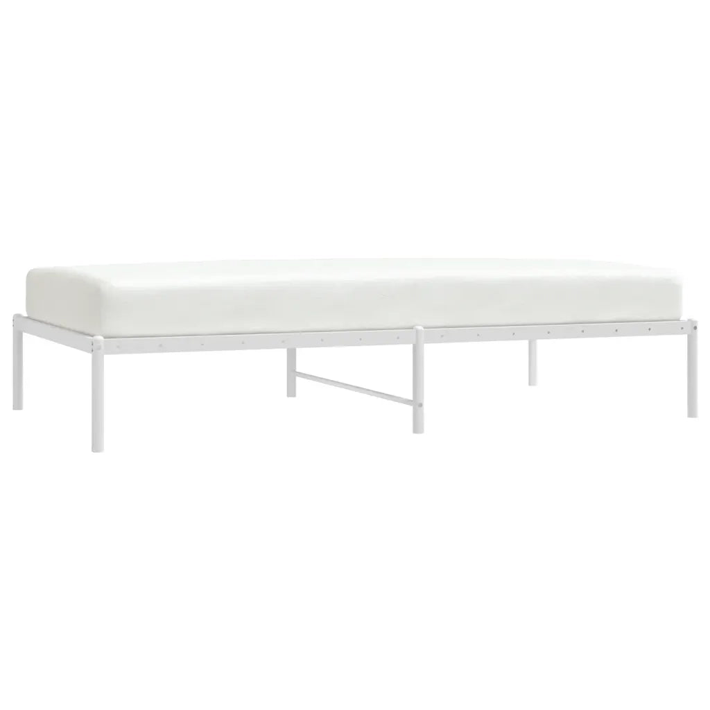 Letto singolo | Letto per adulti | Giroletto in Metallo Bianco 100x190 cm