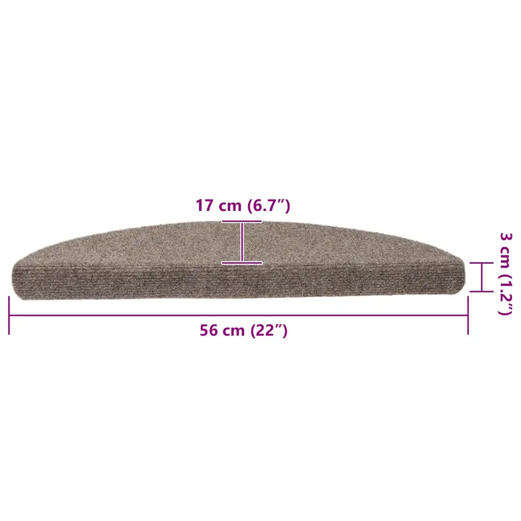 Tappetini per scale autoadesivi 5 pz 56x17x3 cm beige semicircolari 149692