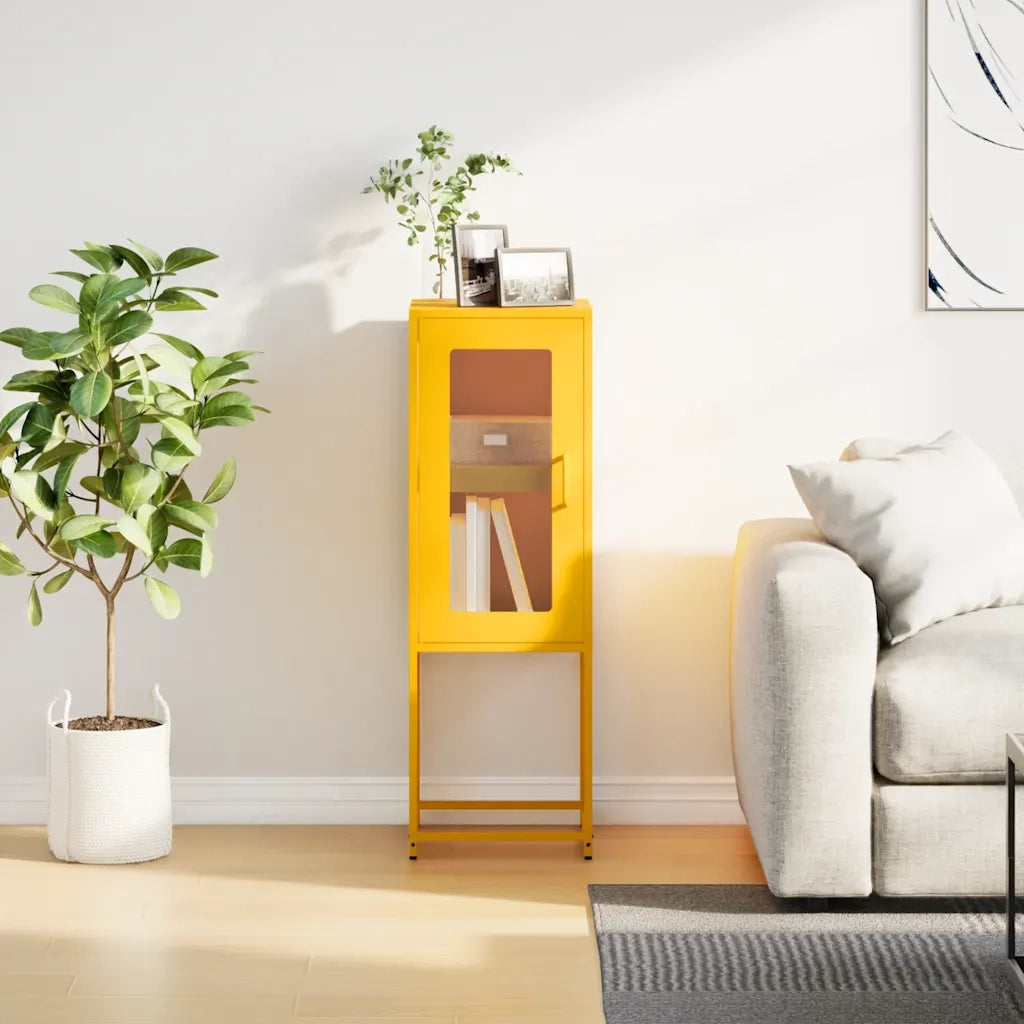Credenza Giallo Senape 36x39x107 cm Acciaio Laminato a Freddo 853401