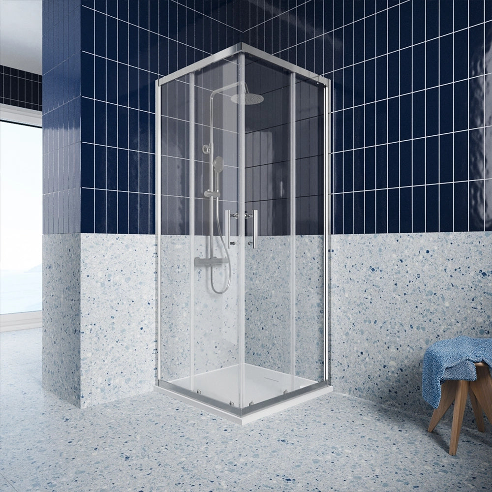 Box doccia 70x120 cm angolare scorrevole vetro 6mm trasparente h190 | Tenerife