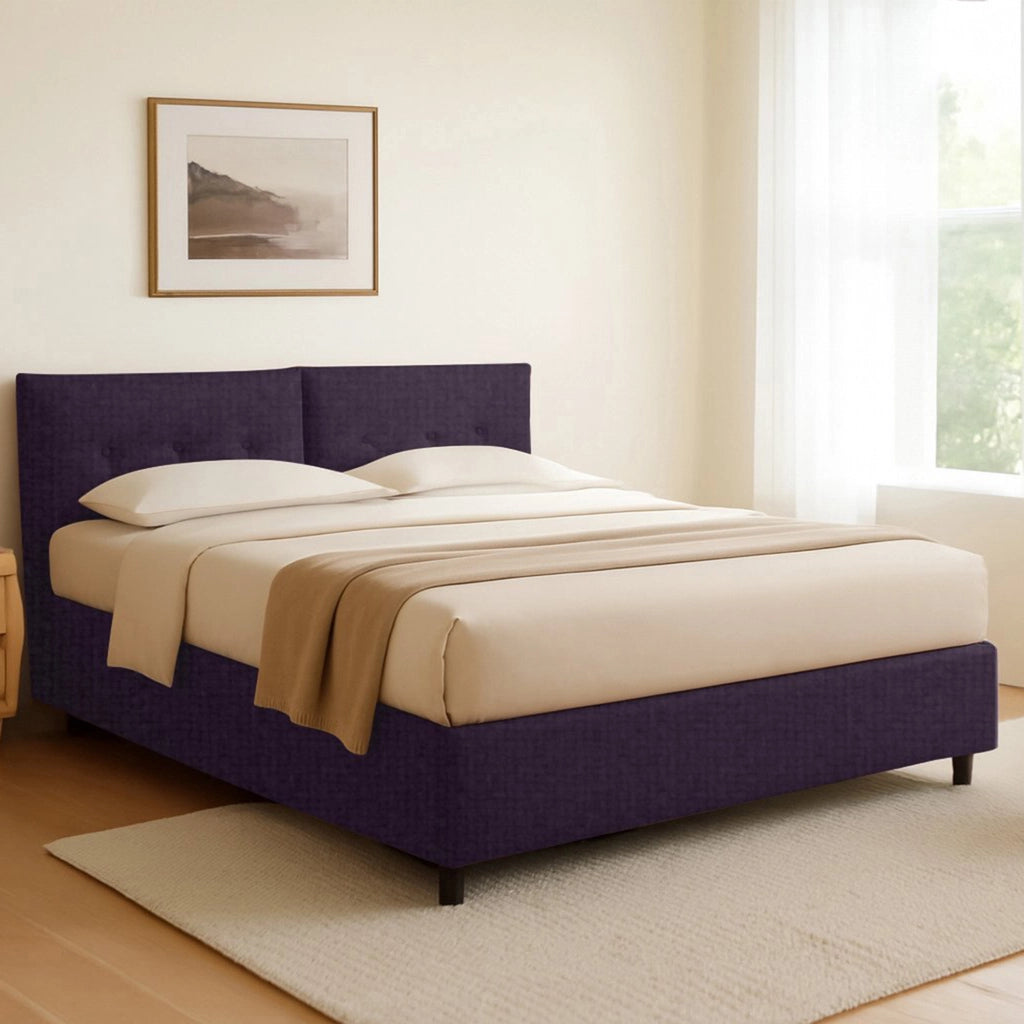 Truro, Letto Singolo Sfoderabile Made in Italy, Viola