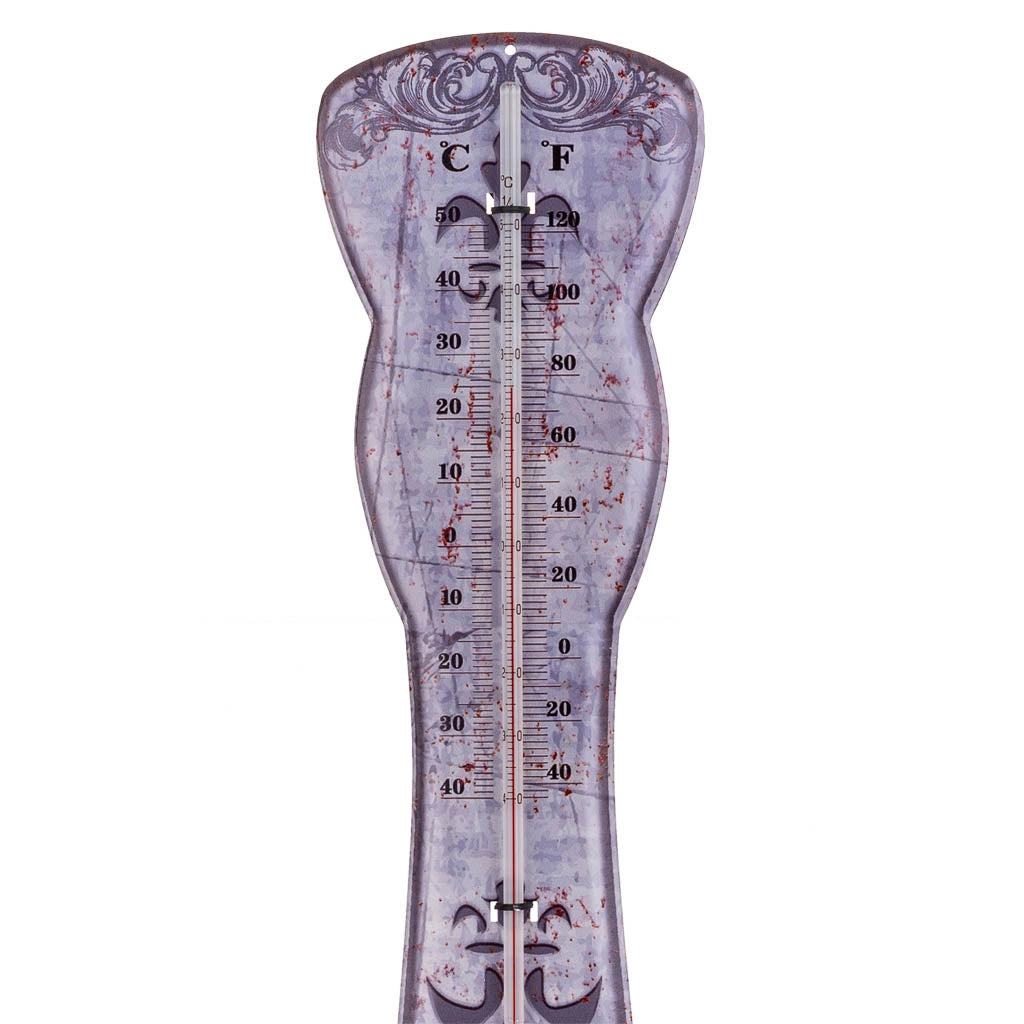Termometro da parete in metallo grigio 47,5x15x1h