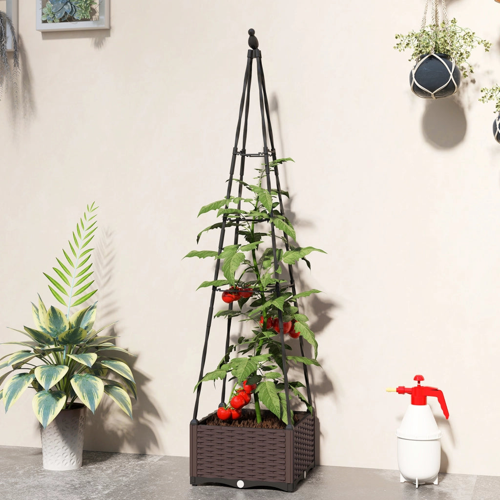 Jardinera con Griglia Metallo per Piante Rampanti ¨C Minimal ¨C 40x40x175 cm