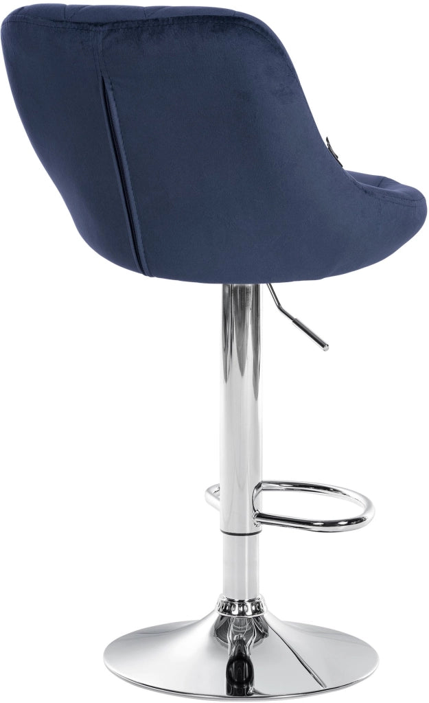Sgabello da bar Lazio Velvet blu,cromo