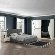 Camera da letto Rams armadio 2 ante scorrevoli colore bianco lucido