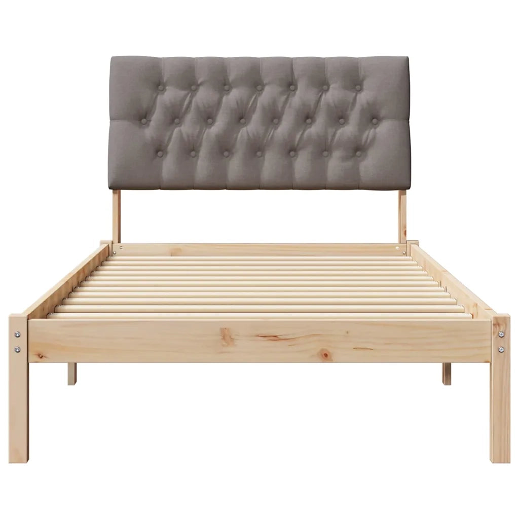 Letto con Testiera Rivestita con testiera Marrone 100 x 200 cm