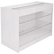 Bancone K1200 Bianco da Negozio e Reception Elegante Solido Robusto con Ripiani