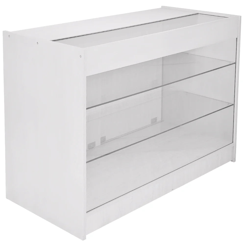 Bancone K1200 Bianco da Negozio e Reception Elegante Solido Robusto con Ripiani