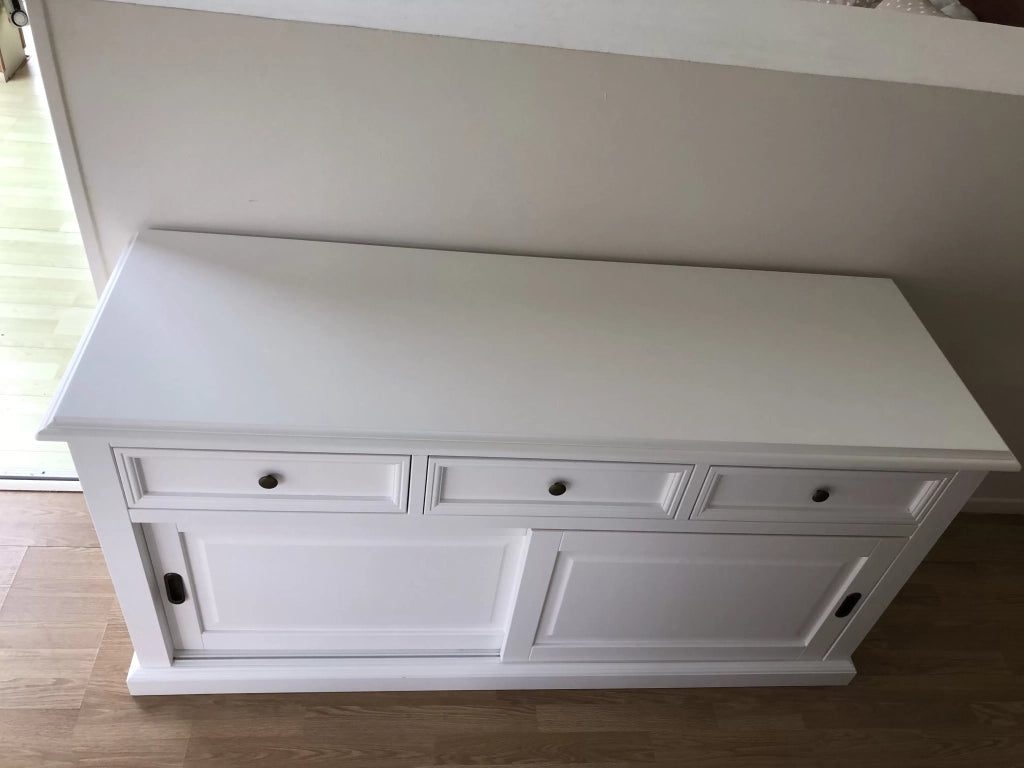 Madia credenza 2 porte scorrevoli legno bianco l.157 p.53 h.78 - Mobili 2G