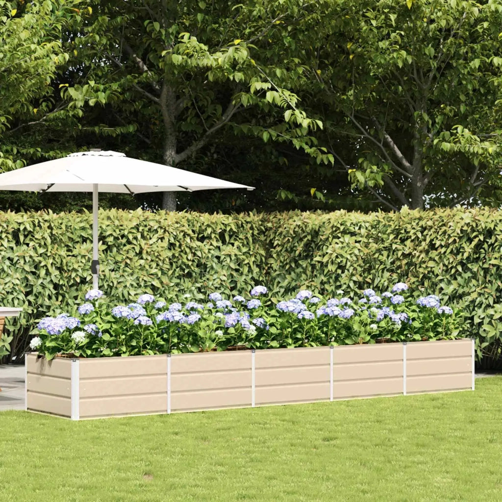 Fioriera | Cassetta per fiori | Vaso Avorio 400 x 80 x 45 cm Acciaio