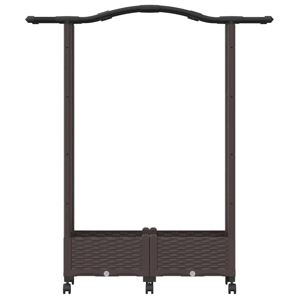 Letto Rialzato con Griglia e Tetto Marrone 124 x 40 x 129 cm PP 3423009