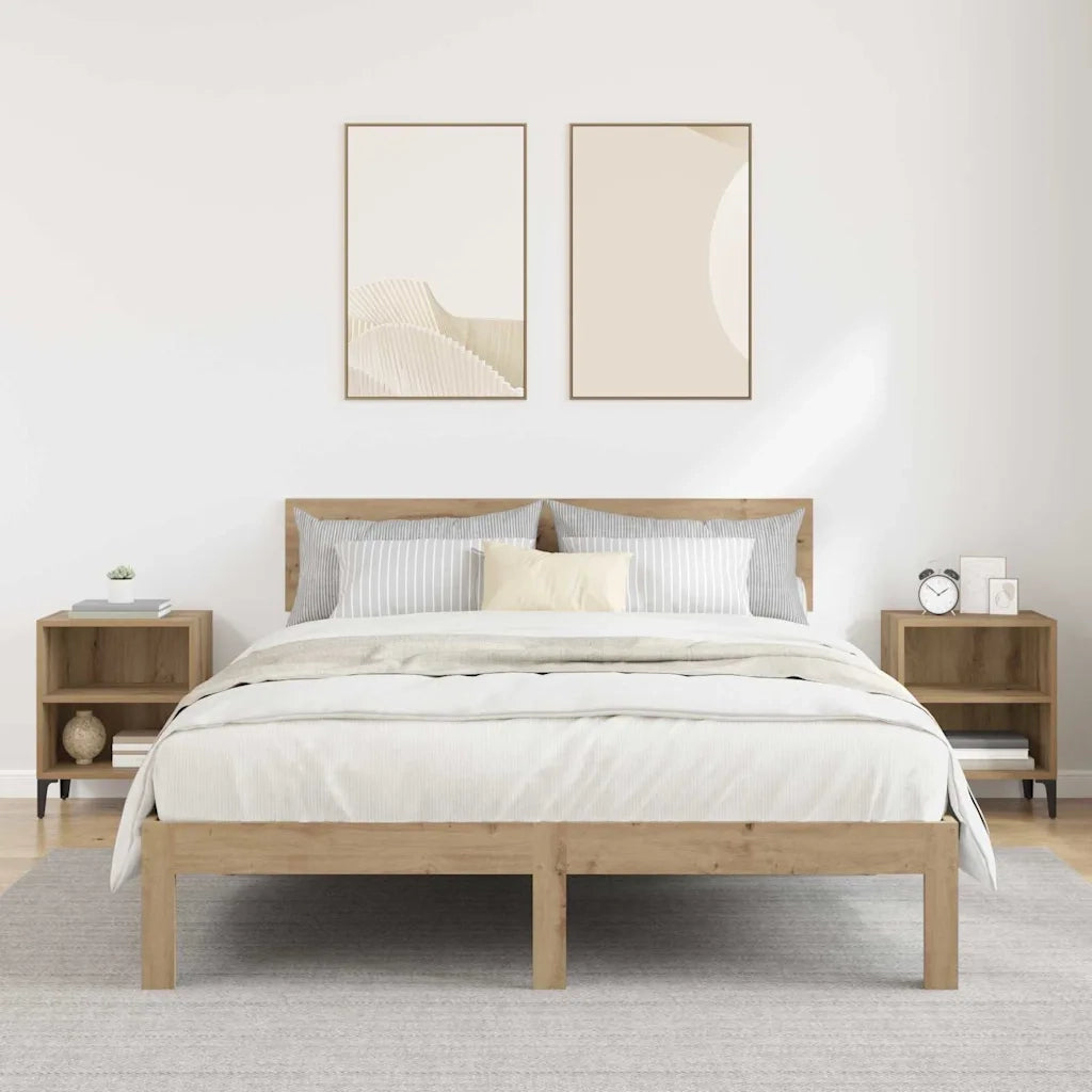 Armadio da Notte 2 pcs Rovere artigianale 40 x 30 x 50 cm 875101