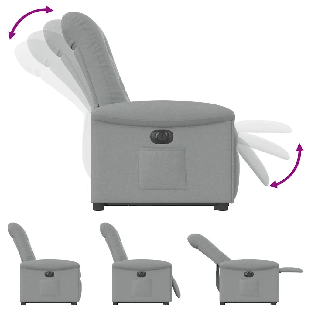 Poltrona Reclinante Alzapersona Elettrica Grigio Chiaro Tessuto 3303274