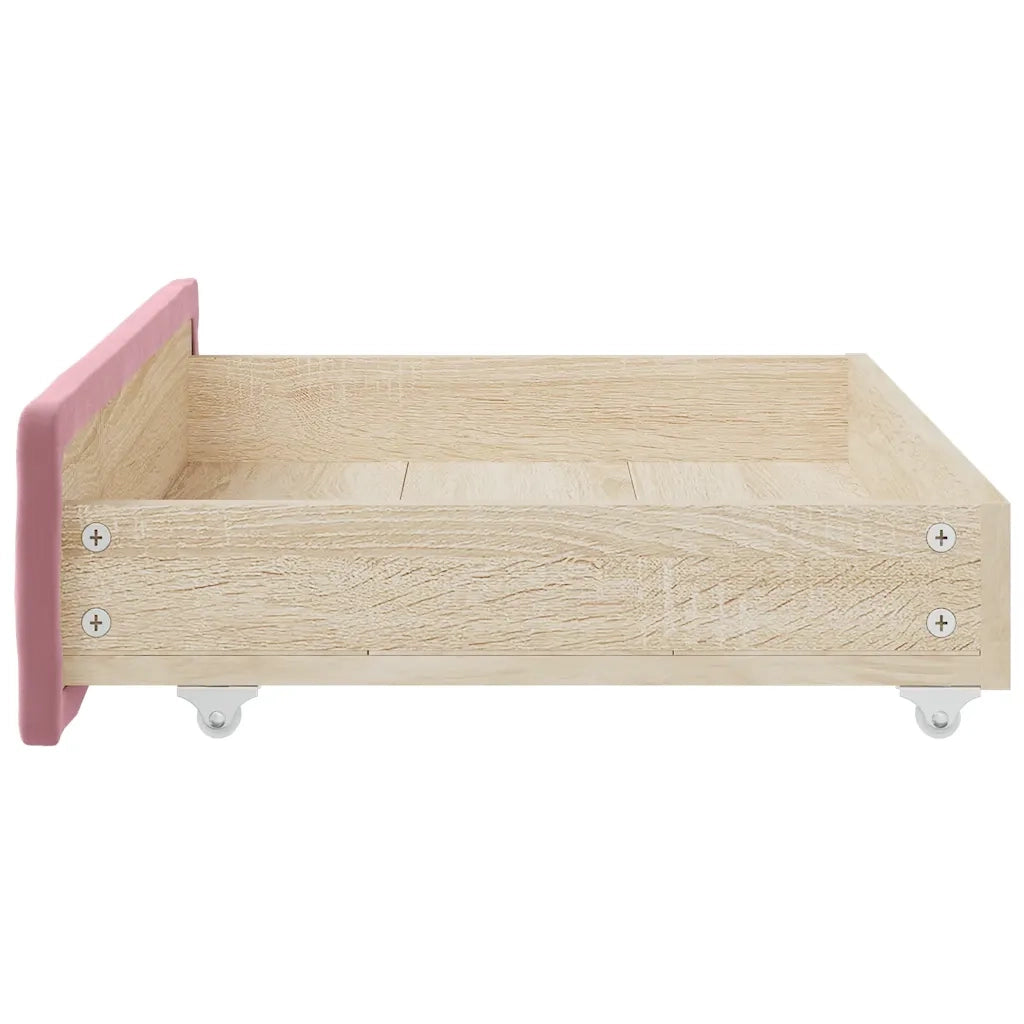 Cassetti da Letto 2 pz Rosa in Legno Multistrato e Velluto CFW2929869