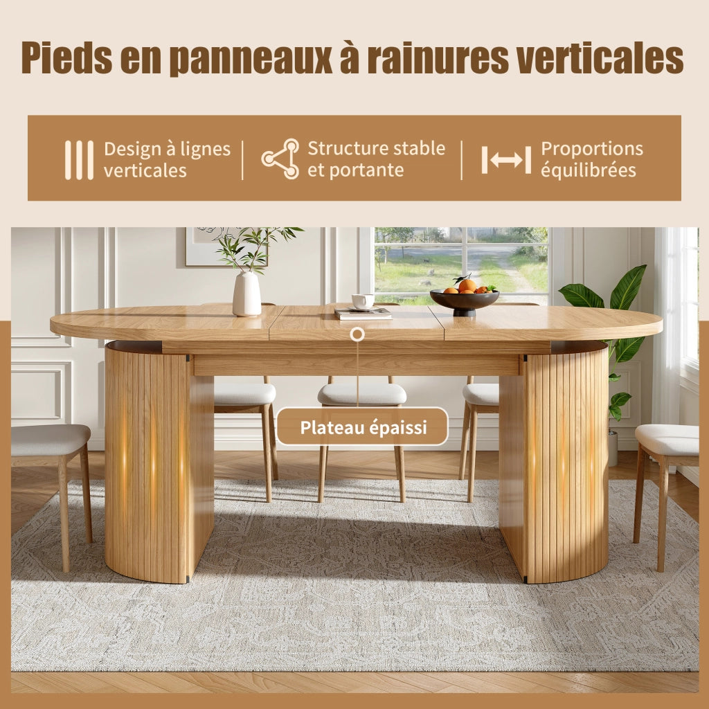 Tavolo da pranzo allungabile con vano nascosto; 4 modalità; per cucina e soggiorno; 160 × 80 × 76 cm