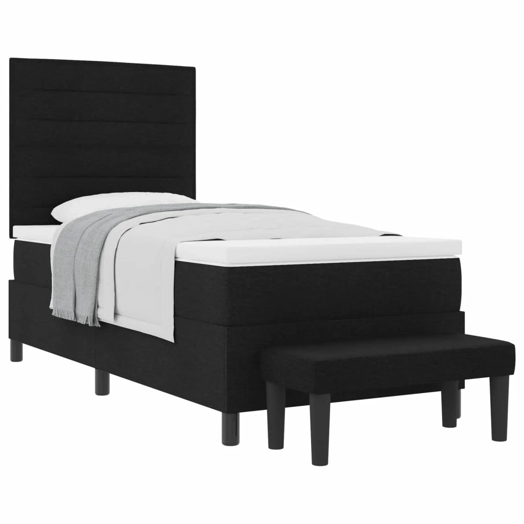 Letto a molle con testiera Nero 100 x 200 cm Tessuto 3343969