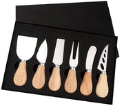 Set di 6 Mini Fusti in Acciaio Inox per Formaggio - Fusti per Formaggio - Fustini in Bambù - Fusti in Acciaio Inox - Set di Fustini per Formaggio e Burro per Tavola di Carne Cotta