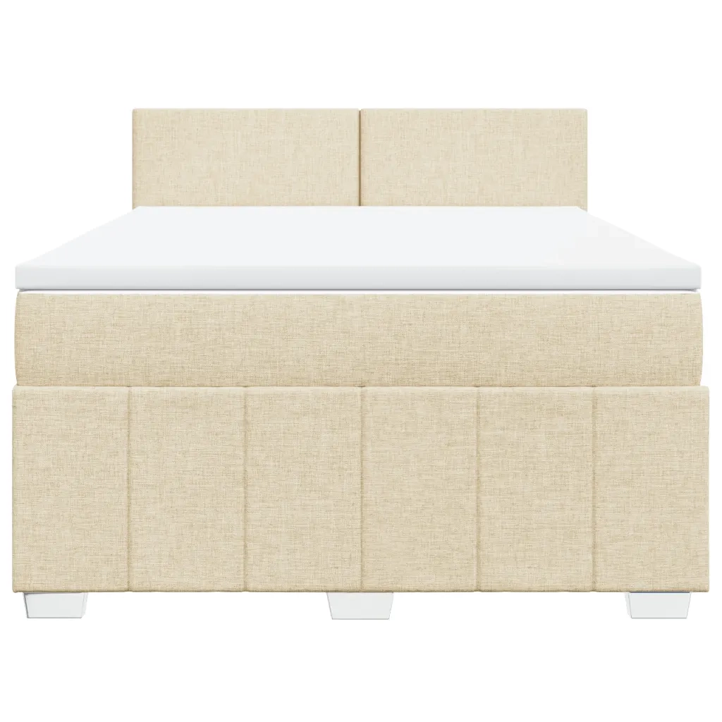 Giroletto a Molle con Materasso Crema 140x200 cm in Tessuto