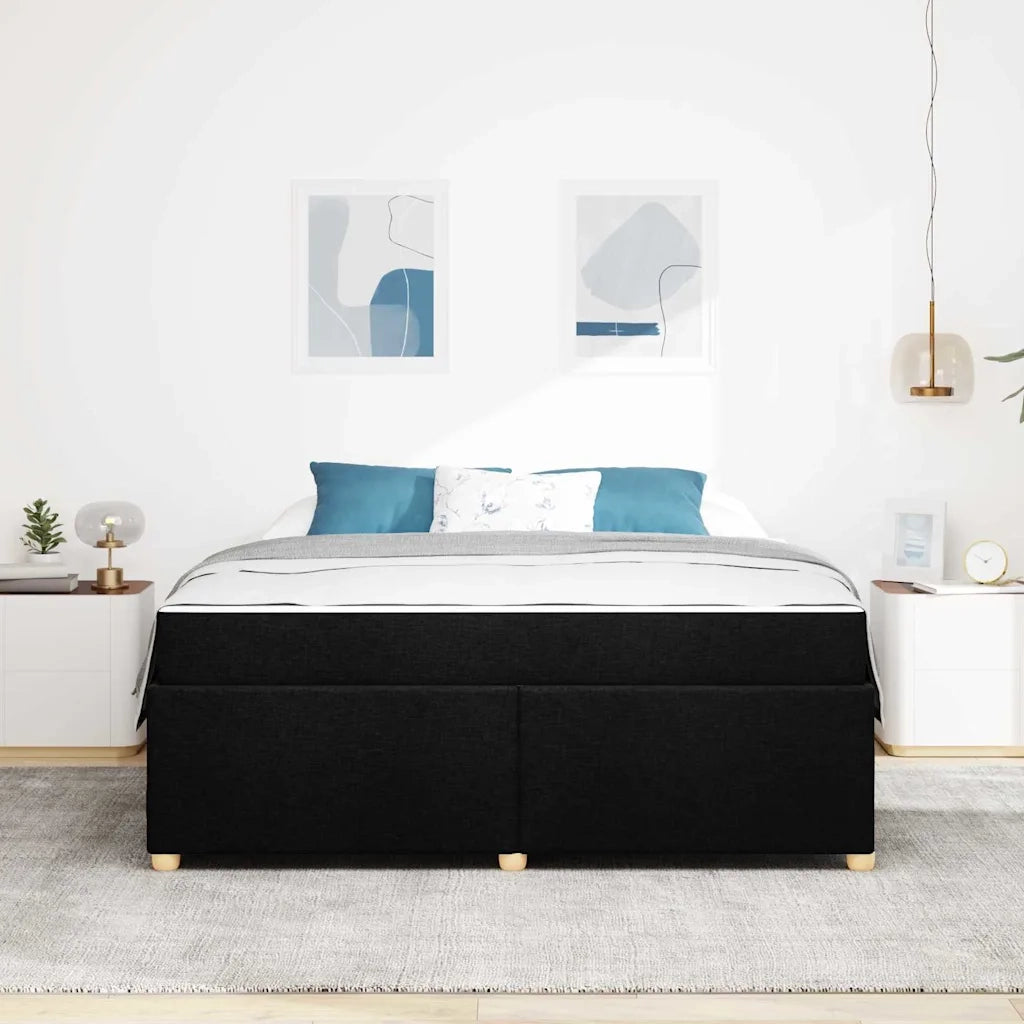Struttura del letto con materasso Nero 180 x 200 cm Tessuto