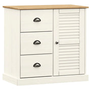 Buffet credenza cassettiera mobiletto mobile contenitore organizer per cucina soggiorno salotto con cassetti 78 x 40 x 75 cm legno massello di pino bianco 02_0030137