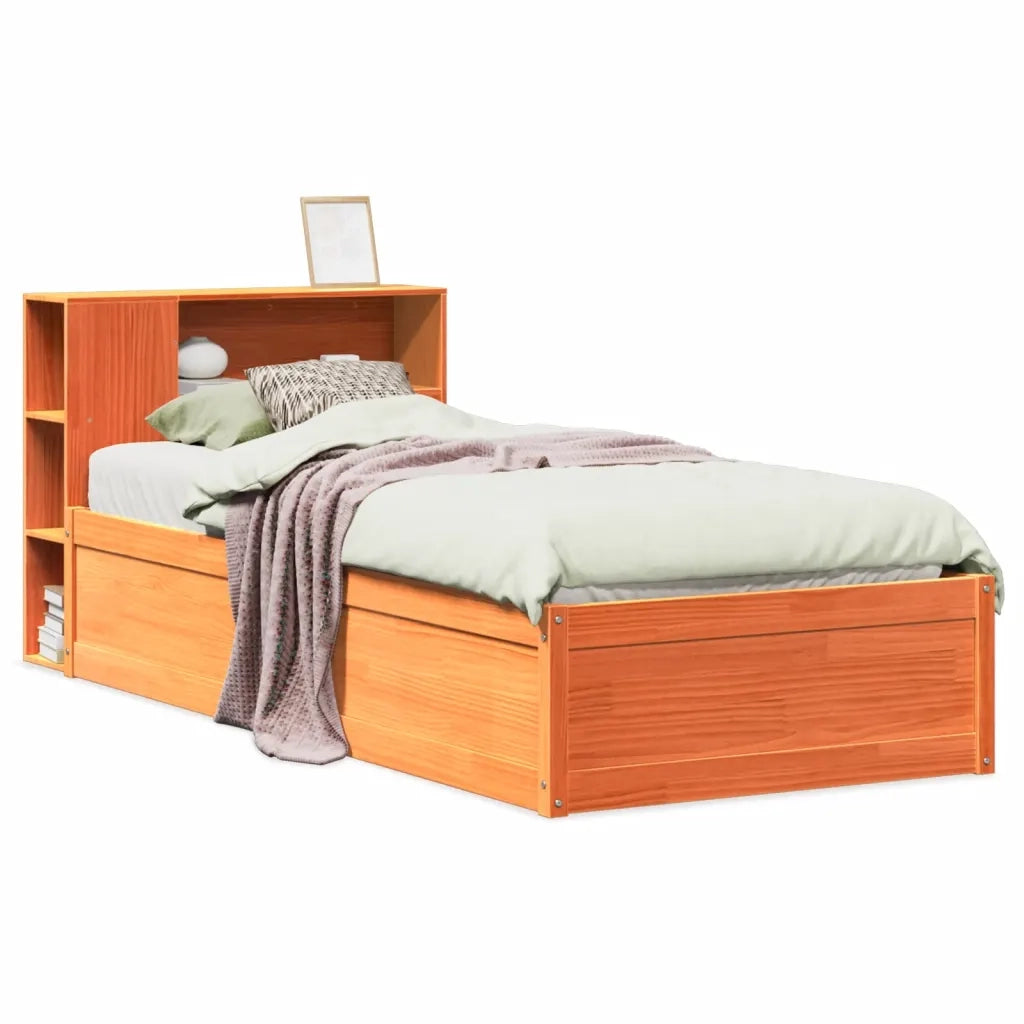 Letto senza Materasso Marrone Cera 75x190 cm in Legno di Pino 3323442
