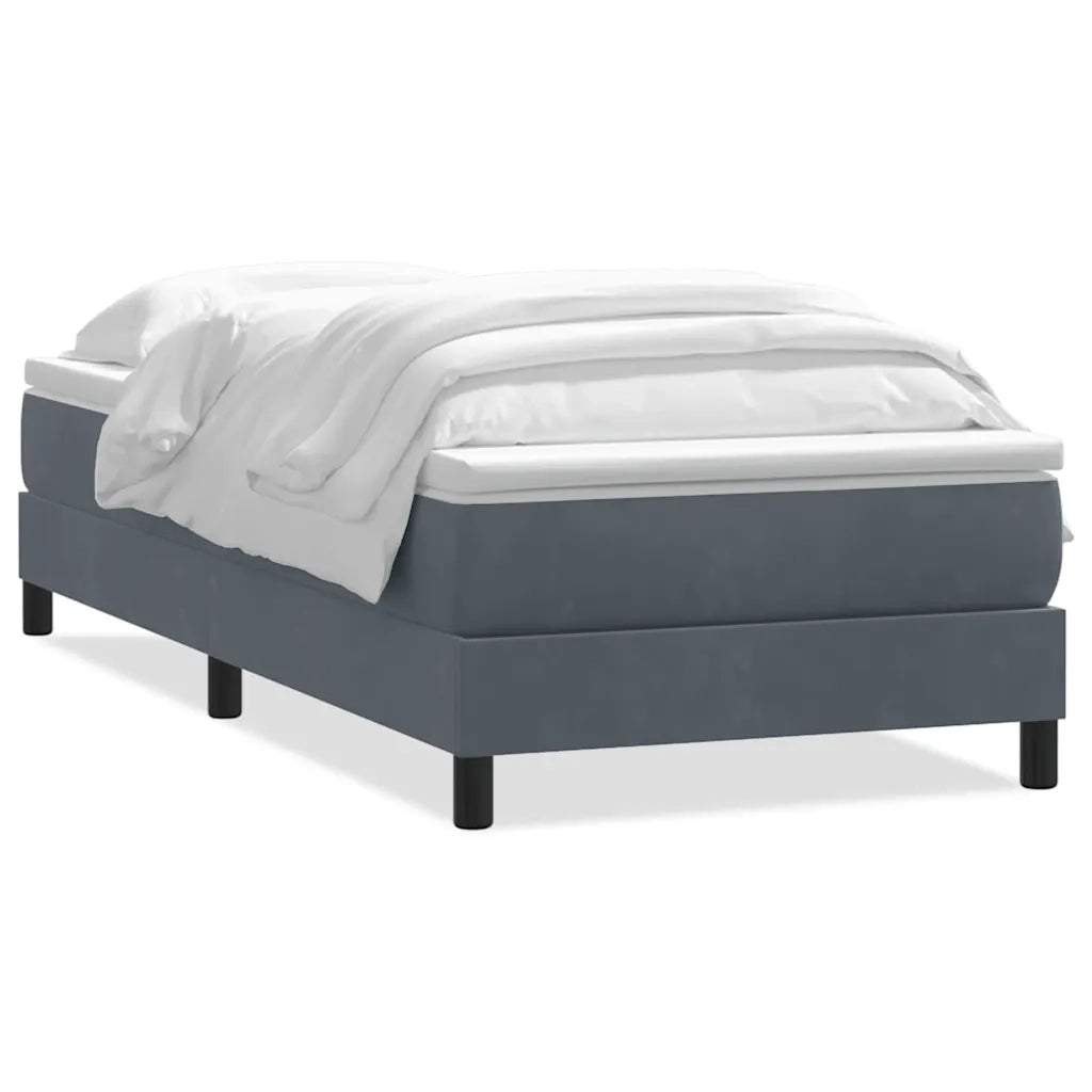 Giroletto a Molle con Materasso-Struttura Letto Grigio Scuro 80x220 cm Velluto 671958