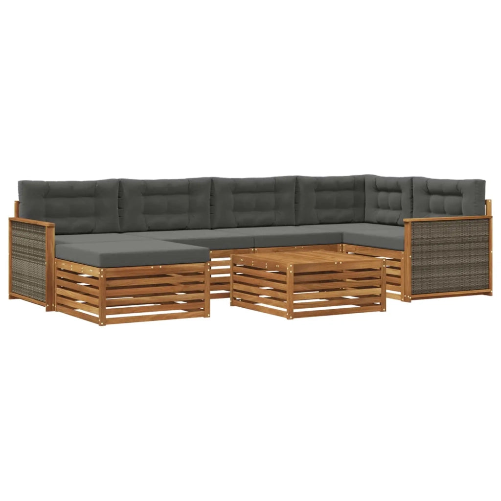 Set di divani da esterno 7 pz Naturale e Antracite 3383590