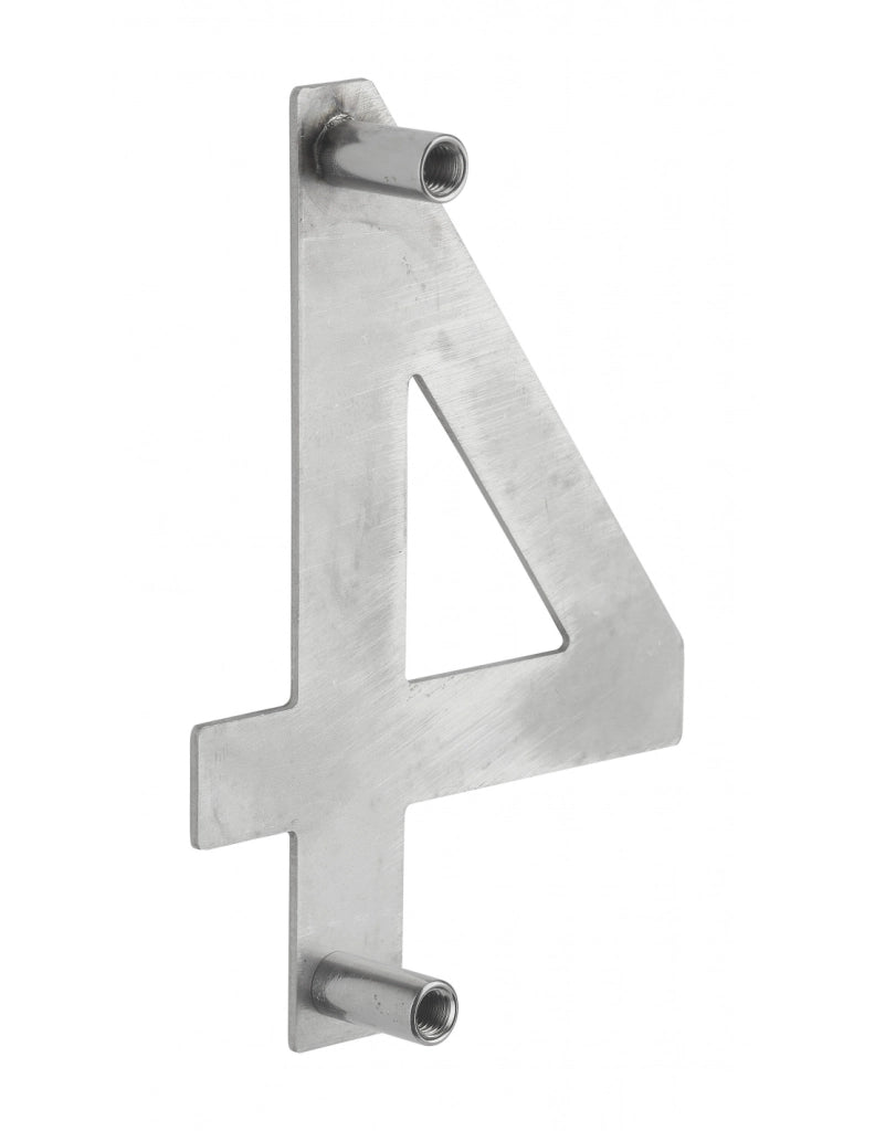 Numero civico 4 in acciaio inox 304, altezza 100 mm, con distanziatori – THIRARD