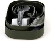 Set di Servizi da Campeggio - Cibo all'Aperto - Avventura all'Aperto - Compatta Ripiegabile - 19x13x8cm - Verde Oliva