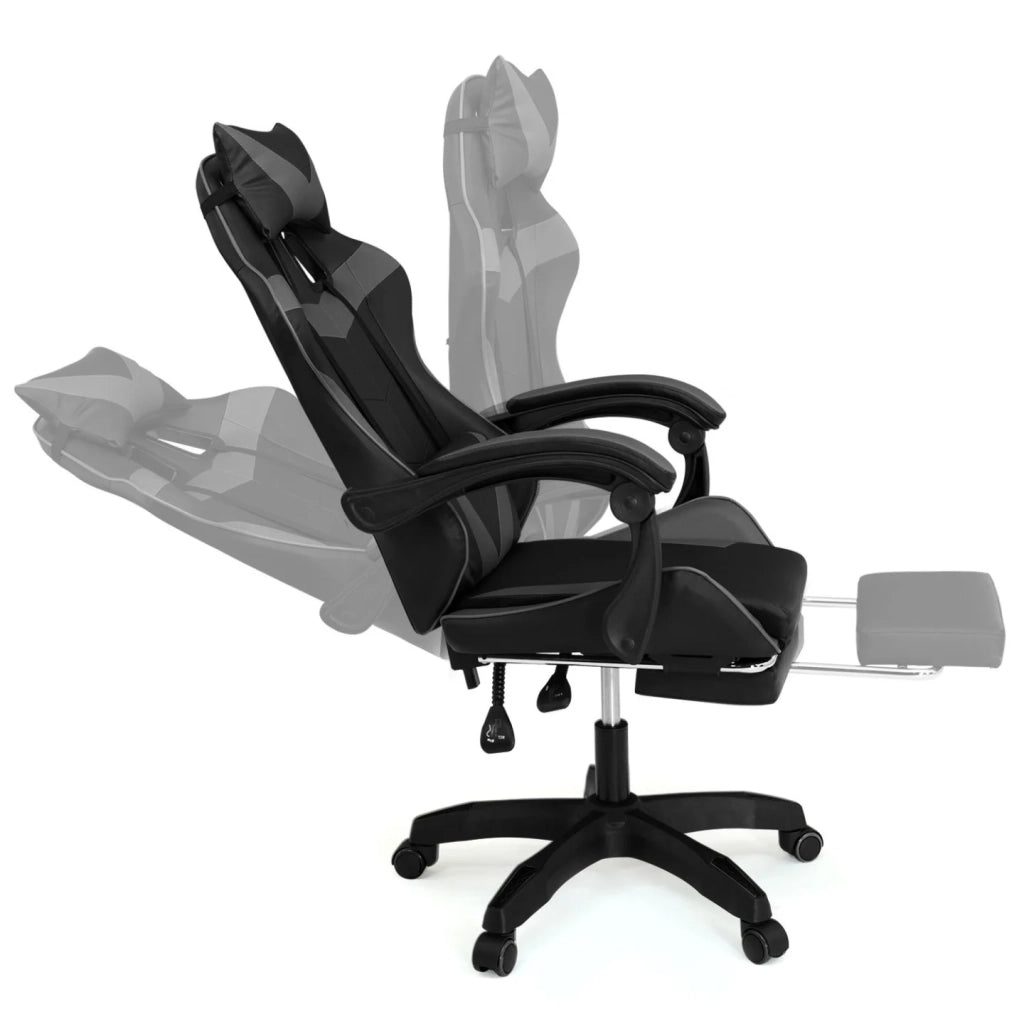 IDMarket - Sedia gaming, sedia ufficio nero e grigio ALEX