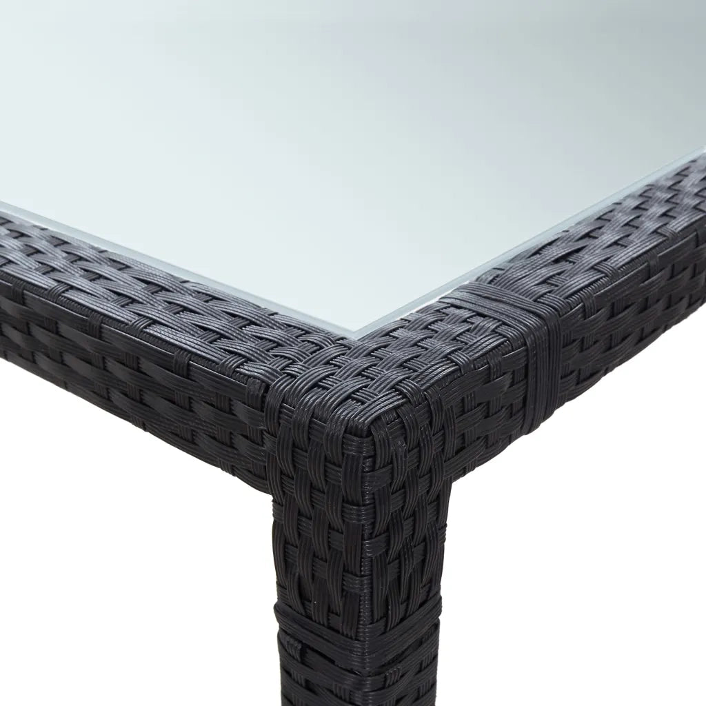 Tavolo da Pranzo da Giardino Nero 200x150x74 cm in Polyrattan cod mxl 34124