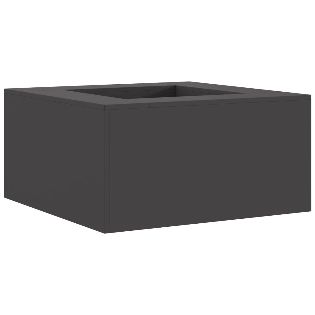 Fuoco Fossa Quadrata Nera 80x80x40 cm Acciaio