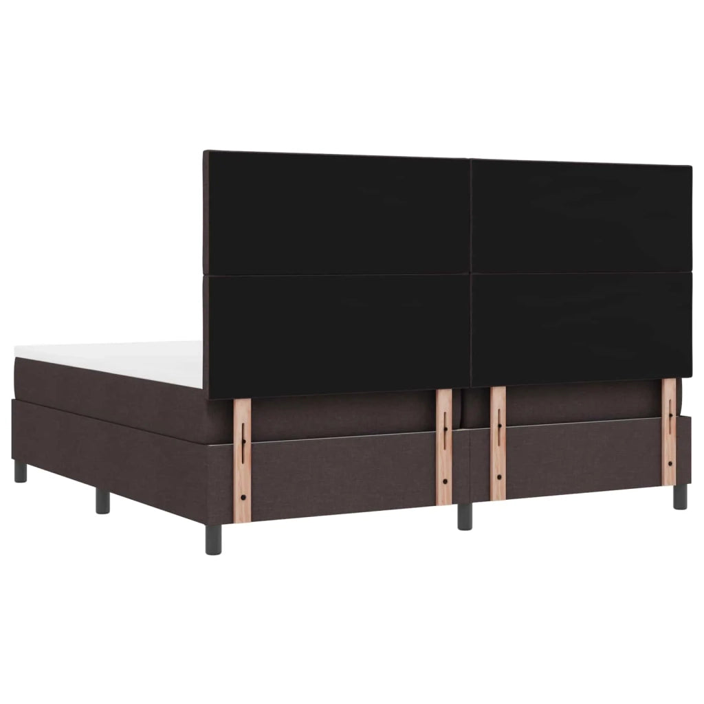 Letto a molle con materasso Marrone scuro 200 x 200 cm Tessuto