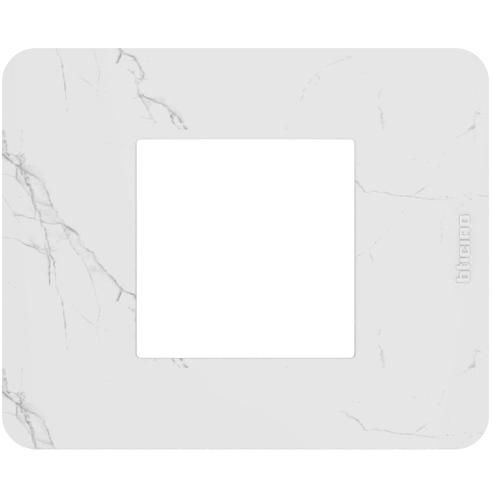 Placca Bticino MatixGO Effects 2 moduli Carrara effetto marmo JA4802EM