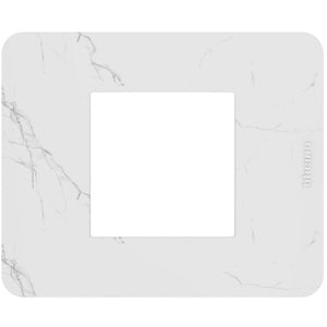 Placca Bticino MatixGO Effects 2 moduli Carrara effetto marmo JA4802EM