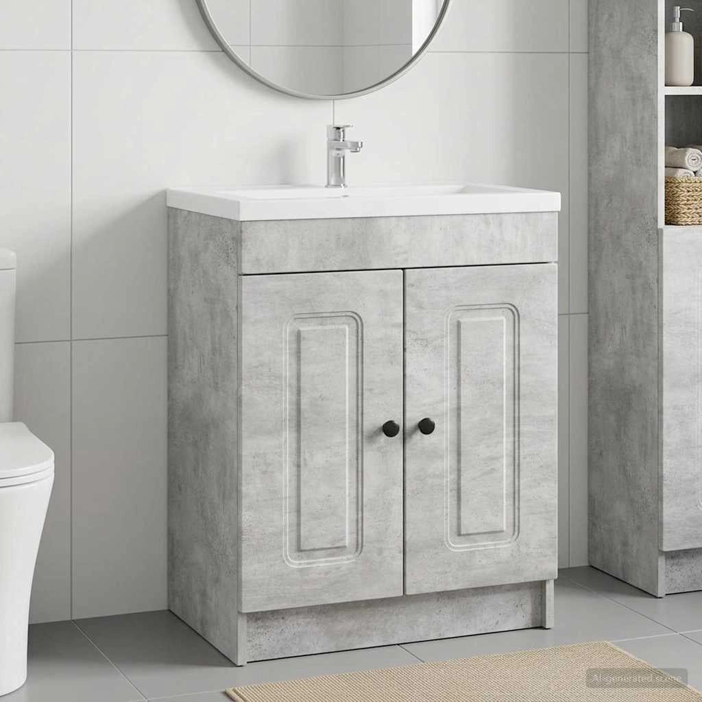 Mobiletto da bagno sotto il lavello Grigio Cemento 890017