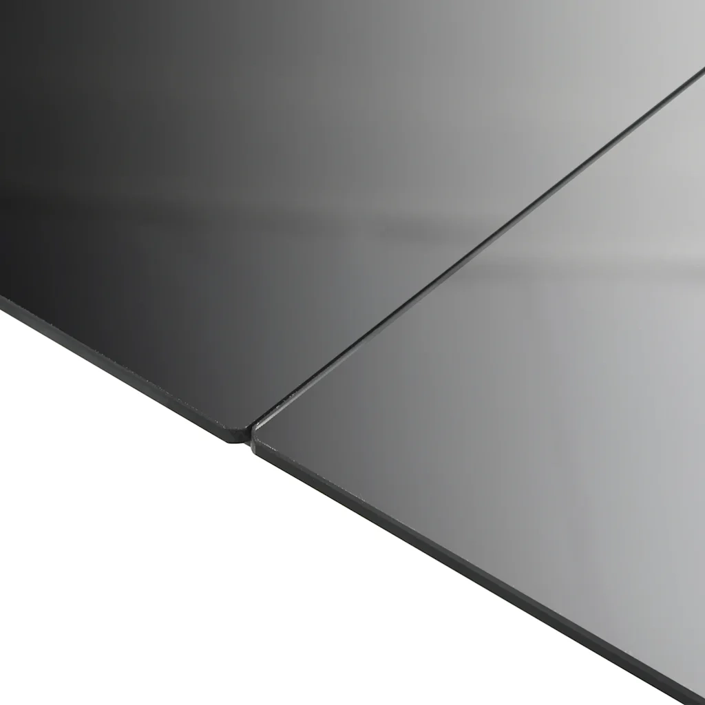 Tavolo da Giardino Nero 150x90x74 cm in Alluminio e Vetro 42788