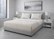 Completo Lenzuola Letto 100% Cotone Made In Italy Disegno Sambuco - Matrimoniale - Perla