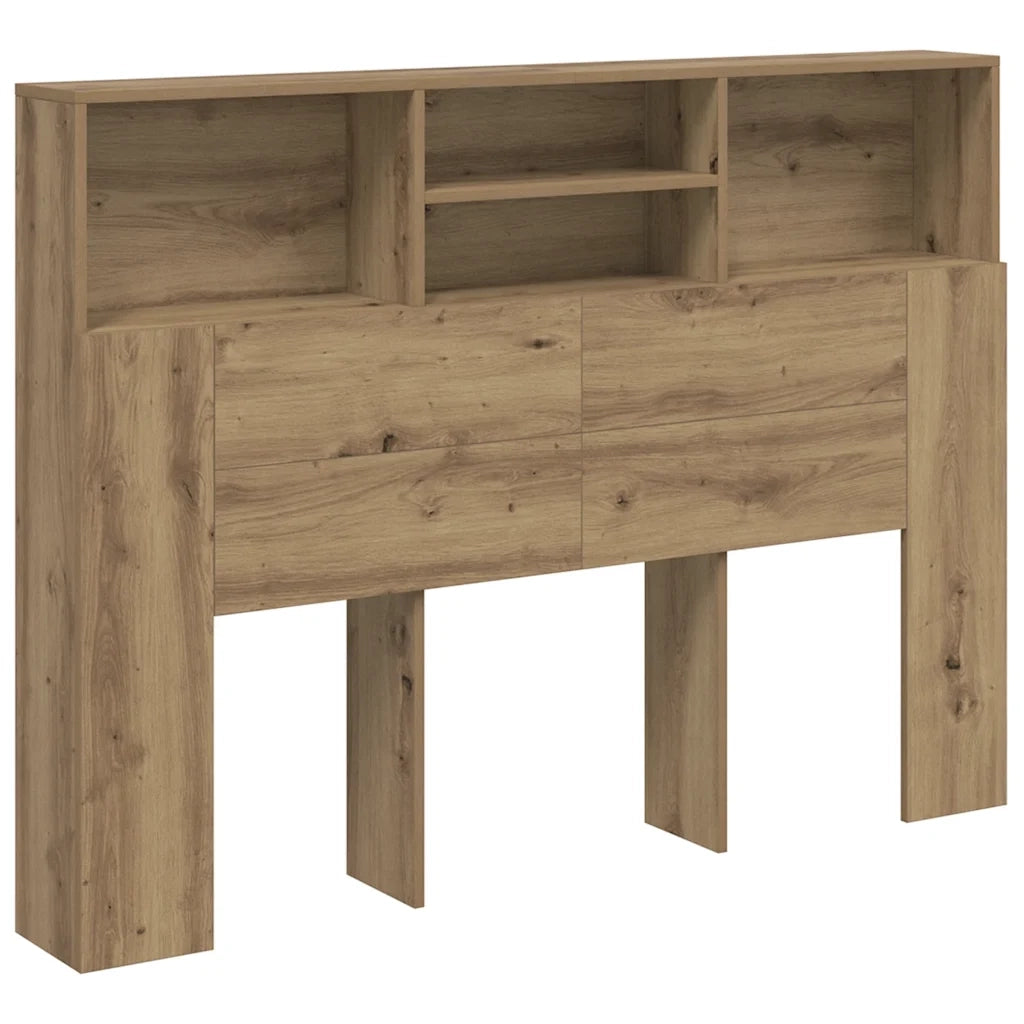 Mobiletto con testiera-Testiera con Contenitore in rovere artigianale 140x19x103,5 cm