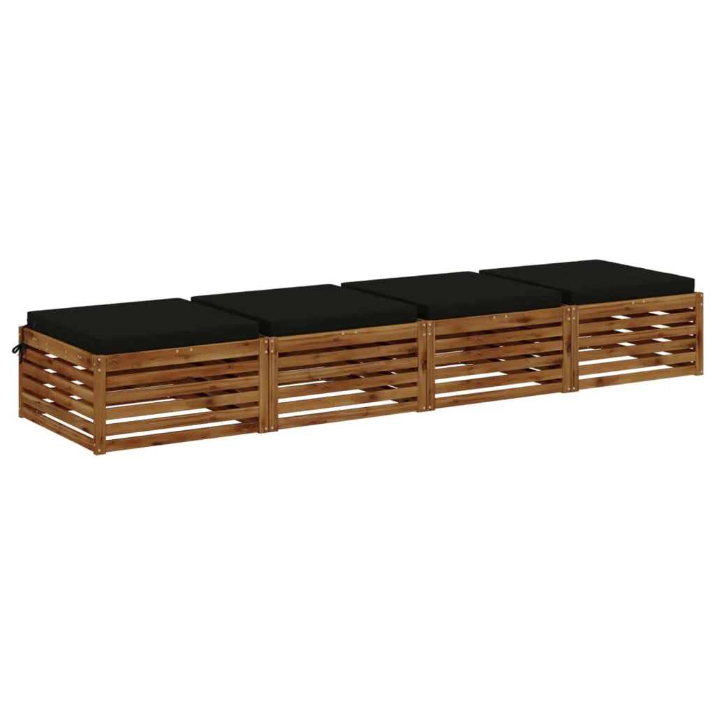 Cuscini per Sedia in 4 Pezzi SOEST 4 pz 100% Poliestere Nero 944890