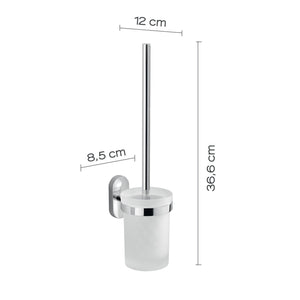 Scopino WC da muro con ciuffo in setole in acciaio inox e Cromall 5333-03 Gedy serie FEBO Cromato