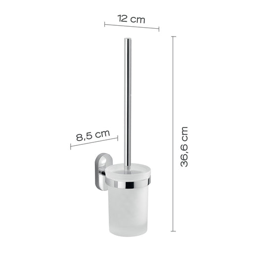 Scopino WC da muro con ciuffo in setole in acciaio inox e Cromall 5333-03 Gedy serie FEBO Cromato
